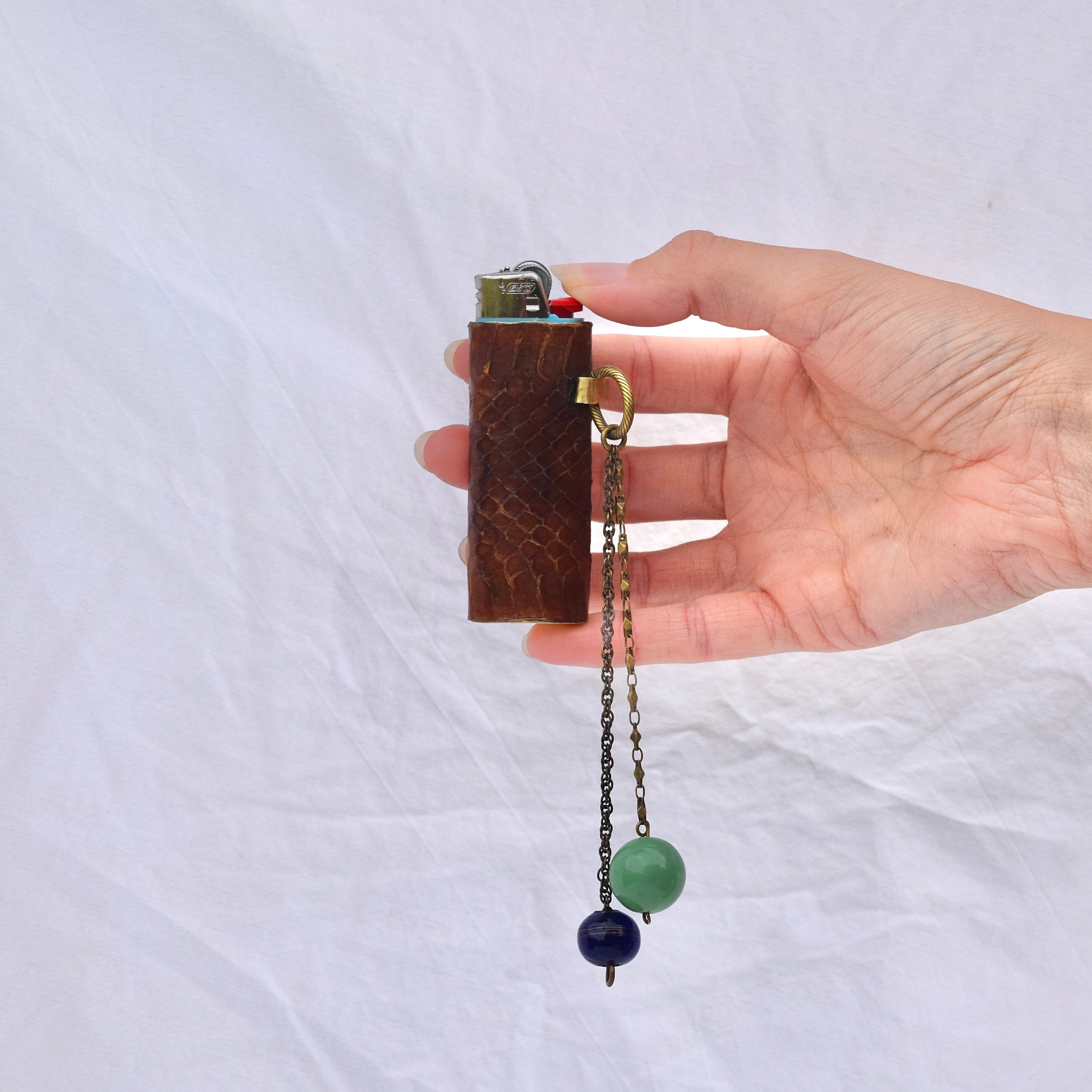 Snakeskin & Bronze Lighter Case