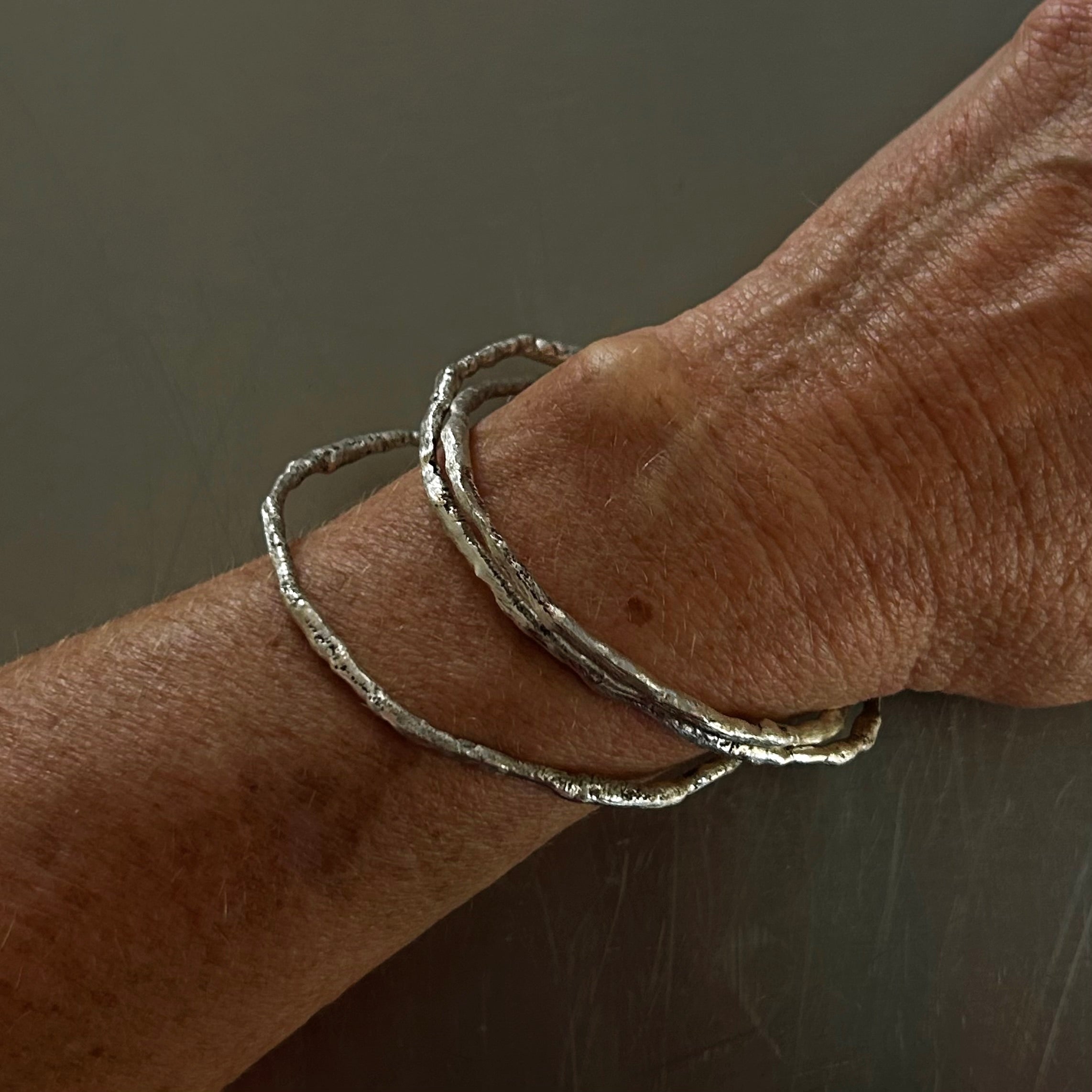 Organic Silver Bangle