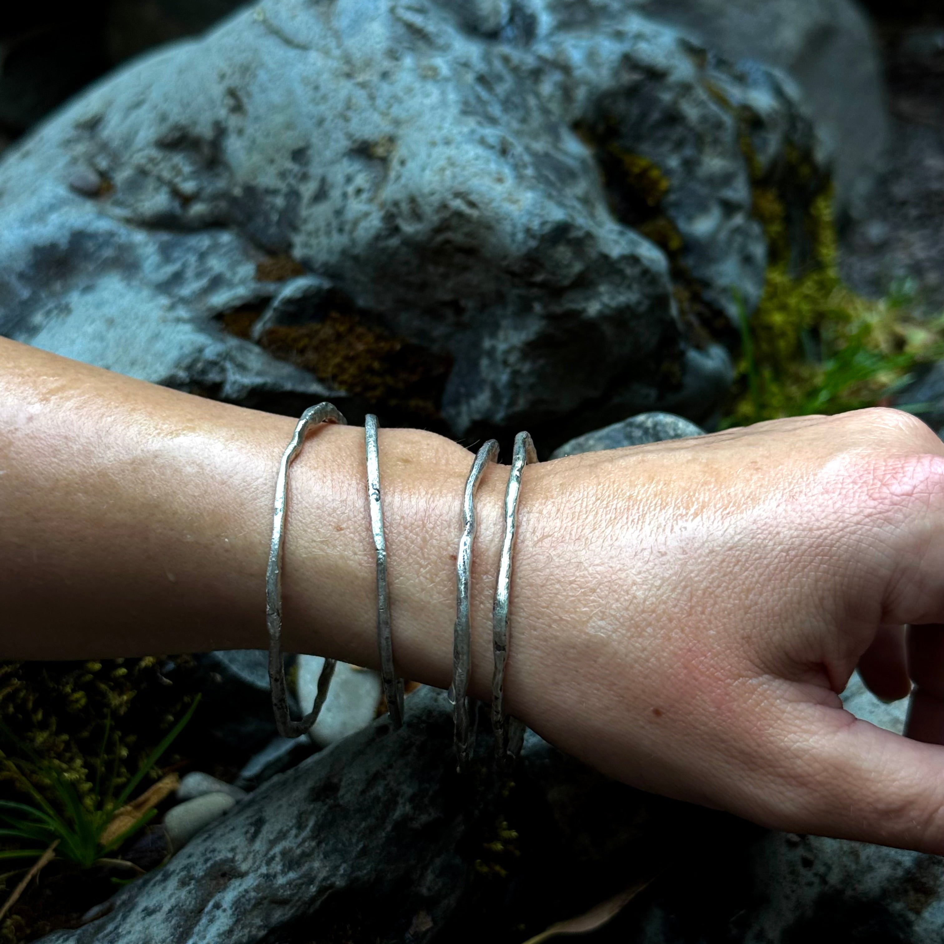 Organic Silver Bangle